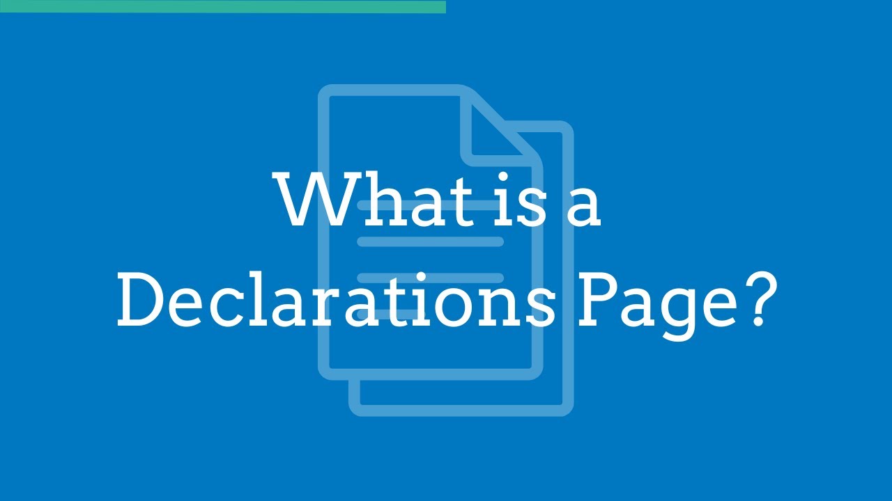What is a Declarations Page?