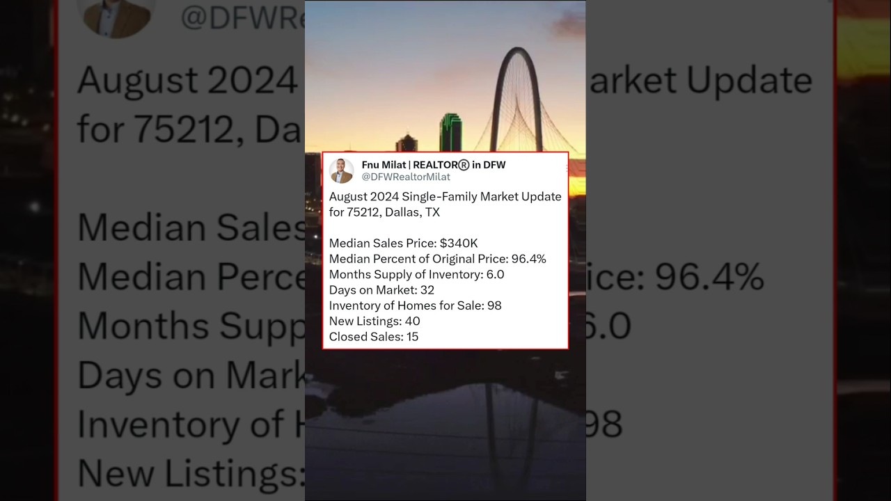 August 2024 Dallas Real Estate Market Update | Zip Code 75212. #dallas #dallasrealestate