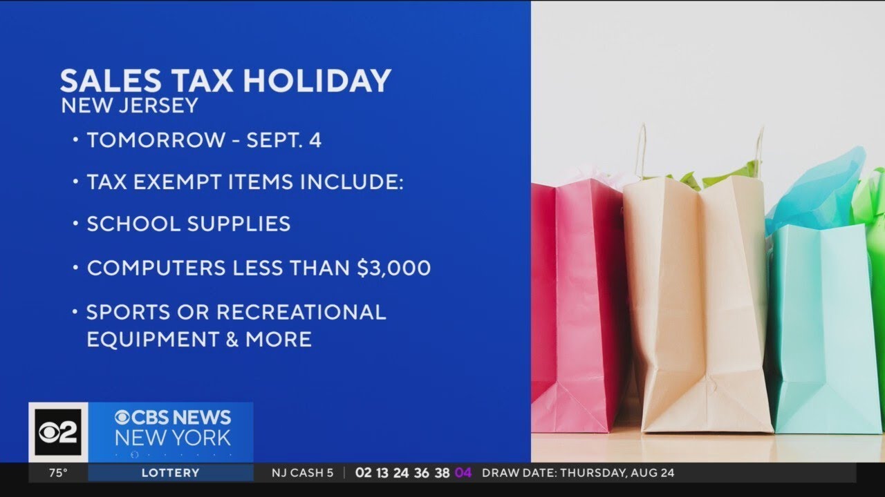 New Jersey sales tax holiday starts 8/26