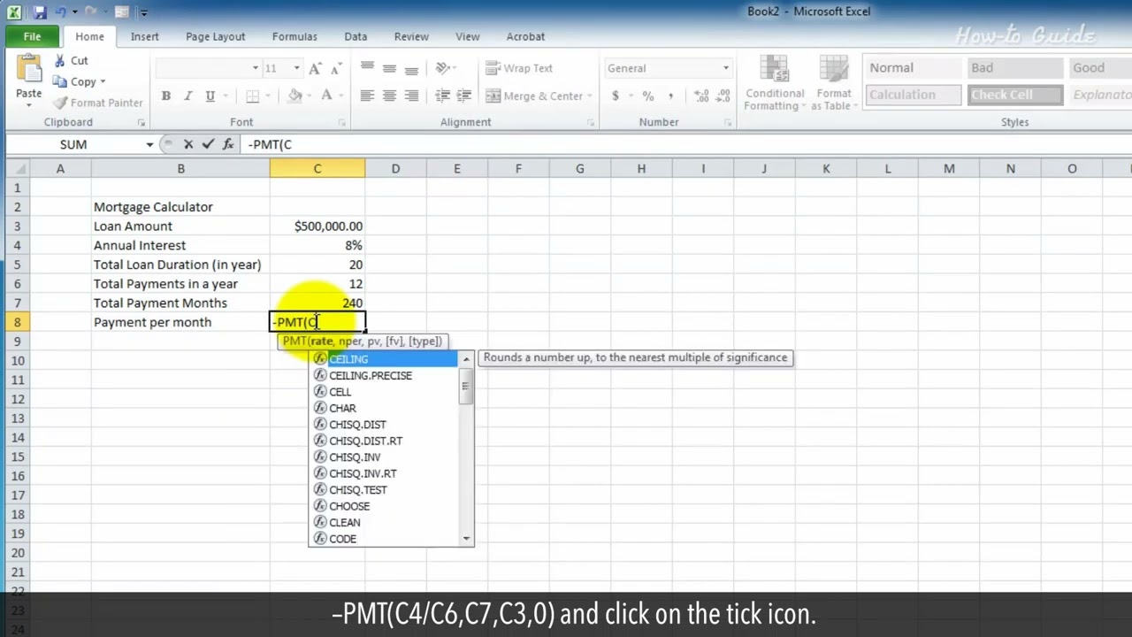 How to Create a Mortgage Calculator With Microsoft Excel :Tutorial