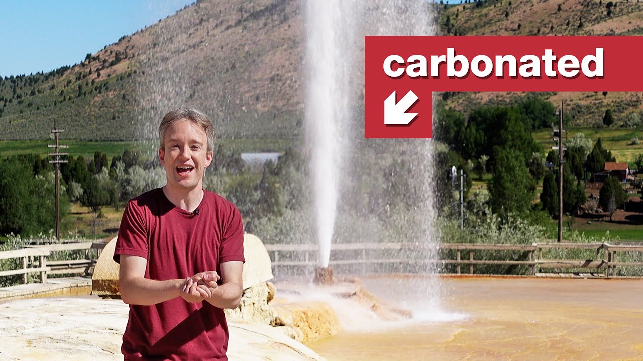 A geyser that shoots sparkling mineral water