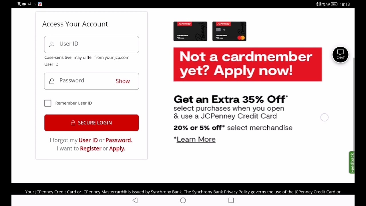 JC Penny Credit Card Login 💳⏬👇