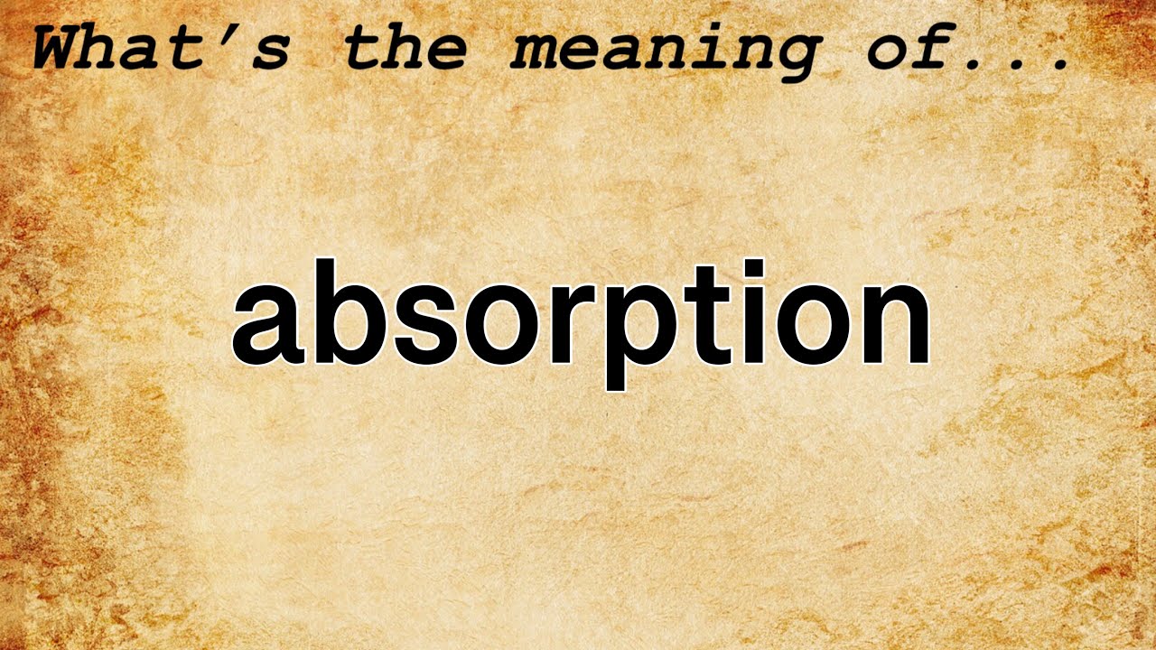 Absorption Meaning : Definition of Absorption