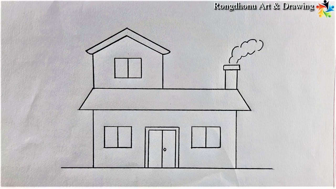 How to draw a House Picture 😍 Ghar Drawing 🧡 My Home