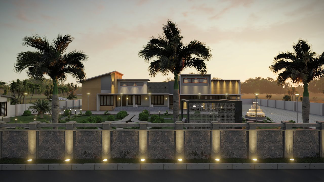 Luxury 5000 sq.ft single floor house