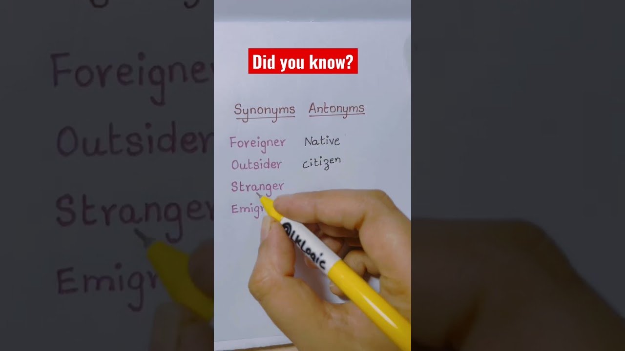 Did you know these Synonyms and Antonyms?