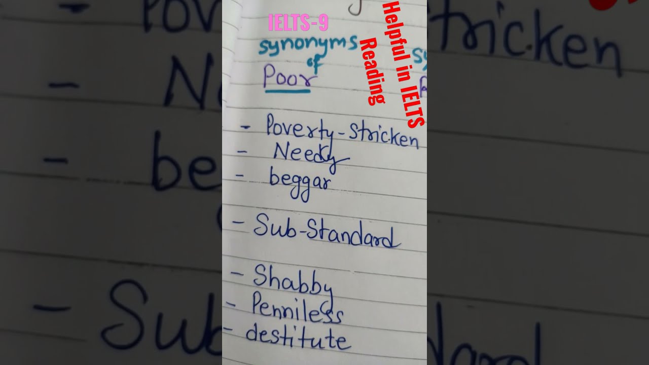 synonyms of POOR for IELTS test#english #shorts