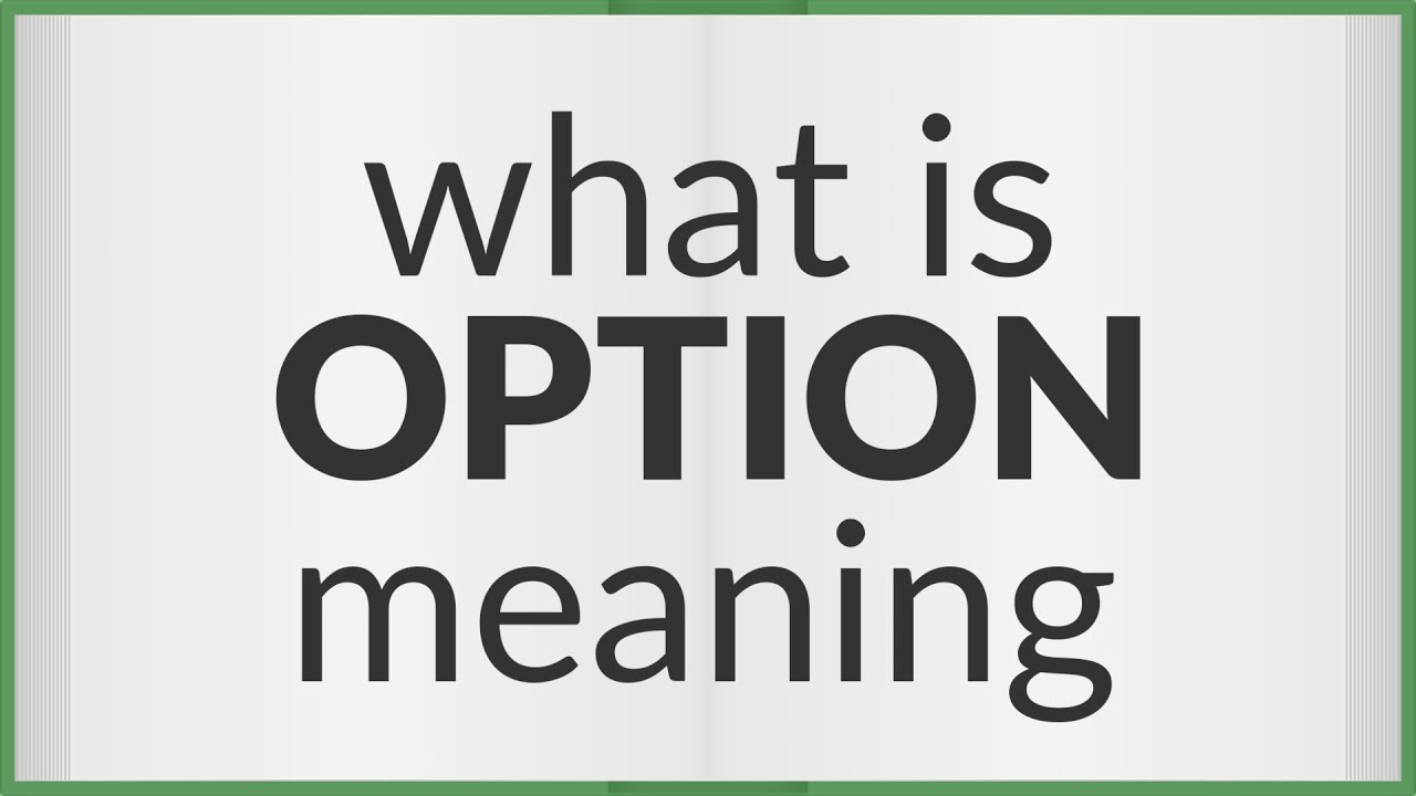 Option | meaning of Option