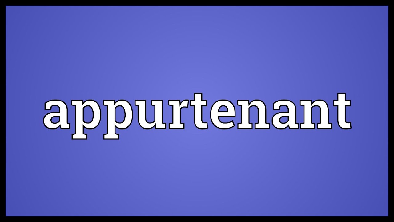 Appurtenant Meaning