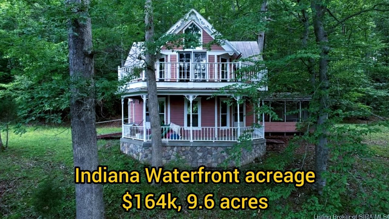 Indiana Lakefront Homes For Sale | $164k | 9.6 acres | 3 bd | 2 ba | Indiana Waterfront acreage