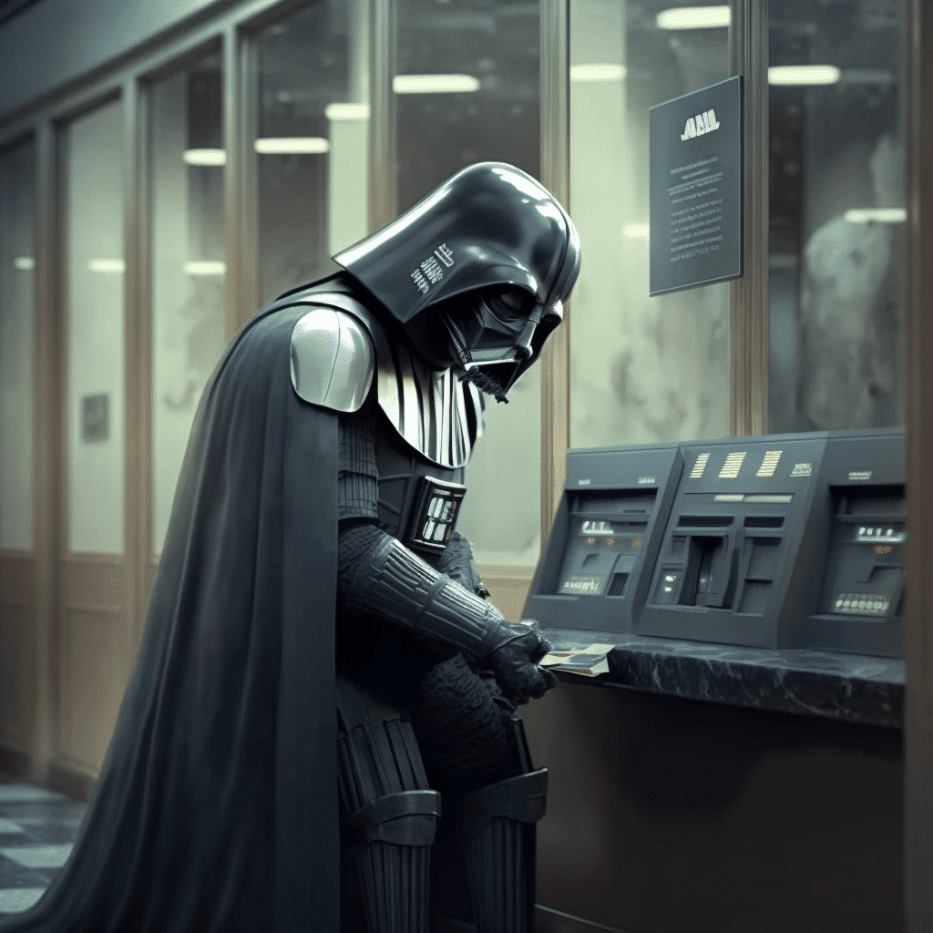 Loadedm Darth Vader At A Bank C810654A C2A7 4Cd1 B655 2E792B97D368 Death Star Mortgage