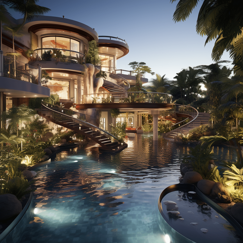 New 1 Beautiful Mansion With Lazy River Around Mansion 16888413528917868 Contemporary Houses