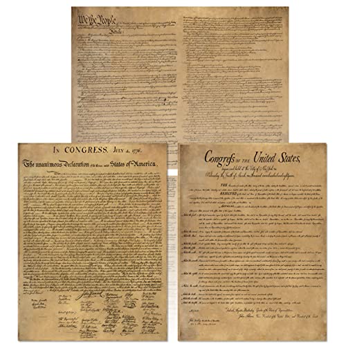 American Founding Documents Laminated Pack Extra Large Us Constitution, Declaration Of Independence And Bill Of Rights Reproduction Young N Refined