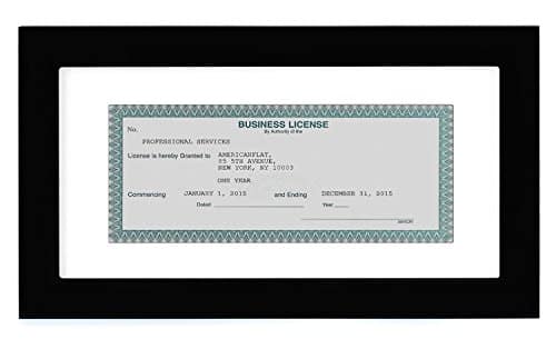 Americanflat Xbusiness License Frame In Black With Shatter Resistant Glass For Wall And Tabletop, X