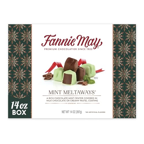 Fannie May, Premium Milk Chocolate, Mint Meltaways, Holiday Gift Box, Oz