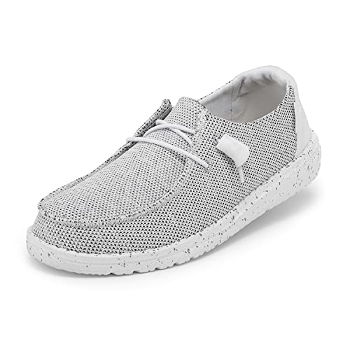 Hey Dude Women'S Wendy Sox Stone White  WomenâS Shoes  WomenâS Lace Up Loafers  Comfortable & Light Weight