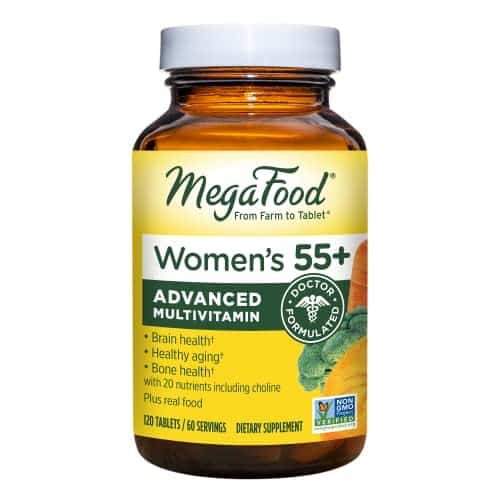 Megafood Women'S + Advanced Multivitamin For Women   Doctor Formulated With Choline, Vitamin D, Vitamin B, Biotin   Plus Real Food   Optimal Aging, Vegetarian   Tabs (Servings)