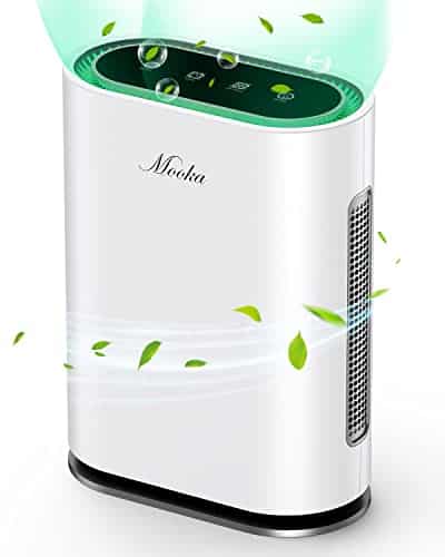 Mooka True Hepa Air Purifiers For Home Large Room, Up To ,Ftâ², Air Purifier For Bedroom With Air Quality Sensor, Timer, Child Lock, Air Cleaner For Pet Danders, Dust, Smoke, Odor