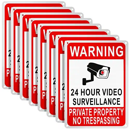 Pack Private Property No Trespassing Sign Hour Video Surveillance Sign Reflective Aluminum Security Camera Sign Trespassers Will Be Shot Sign Warning Signs For Home Safety, X '' (Video Sign)