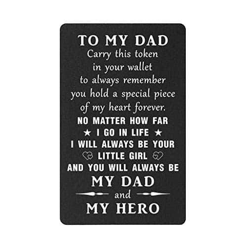 Tanwih Dad I Will Always Be Your Little Girl, Dad Birthday Gifts Wallet Card Insert From Daughter, My Hero Dad Stuff For Men, Fathers Day, Dad Christmas Stocking Stuffers Gifts