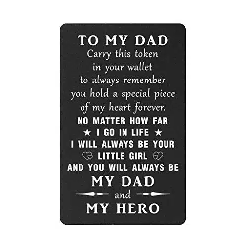 Tanwih Dad I Will Always Be Your Little Girl, Dad Birthday Gifts Wallet Card Insert From Daughter, My Hero Dad Stuff For Men, Fathers Day, Dad Christmas Stocking Stuffers Gifts