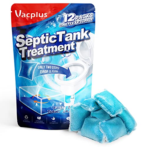 Vacplusâ Septic Tank Treatmentâ Pcs For Year Supply, Dissolvableâ Septic Tank Treatment Packsâ With Easy Operation, Durable Biodegradable Septic Tank Treatmentâ Enzymes For Wastes, Greases & Odors