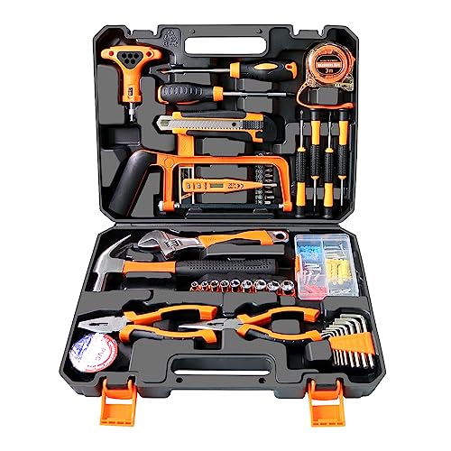 Wedtserha Pcs Home Repair Tool Kit, General Auto Tool Kits Set, Household Basic Mixed Hand Tool Sets With Tool Box Storage Case,Perfect For College Students Homeowner, Handyman, Diyer, Men Women