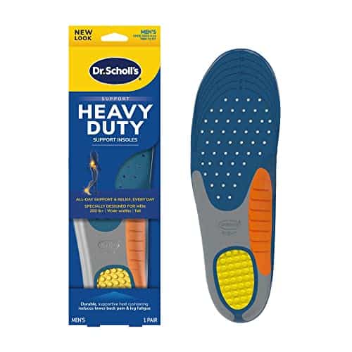 Dr. Scholl'S Heavy Duty Support Insole Orthotics, Big & Tall, Lbs+, Wide Feet, Shock Absorbing, Arch Support, Distributes Pressure, Trim To Fit Inserts, Work Boots & Shoes, Men , Pair