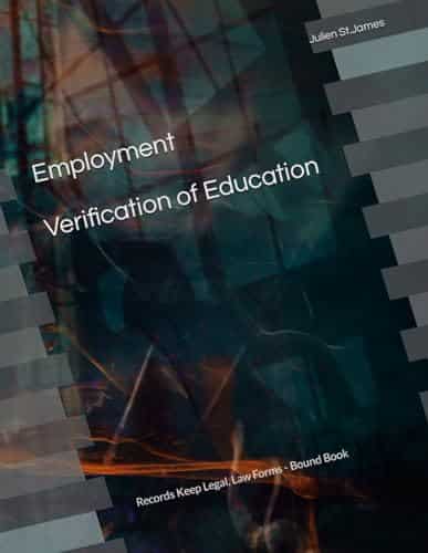 Employment   Verification Of Education Records Keep Legal, Law Forms   Bound Book