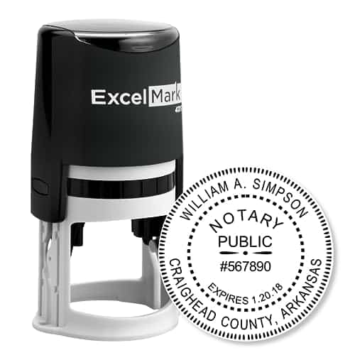 Excelmark A Self Inking Round Rubber Notary Stamp   State Of Arkansas