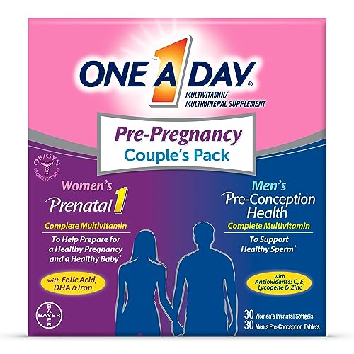 One A Day Men'S & Women'S Pre Pregnancy Multivitamin Softgel Including Vitamins A, Vitamin C, Vitamin D, B, B, Folic Acid & More, +Count, Supplement For Before, During, And Postnatal