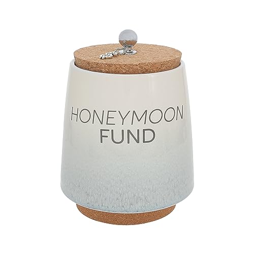 Pavilion Gift Company Honeymoon Ceramic Savings Bank, Gray, Beige, Brown