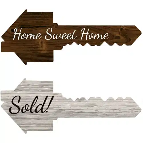 Real Estate Sold Sign  Extra Large Key Shaped  Double Sided  Real Estate Photo Props For Agents And New Home Owner  Real Estate Agent Gift And Closing Gift For Buyers (Home Sweet Homesold!)