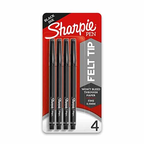 Sharpie Felt Tip Pens, Fine Point (Mm), Black, Count