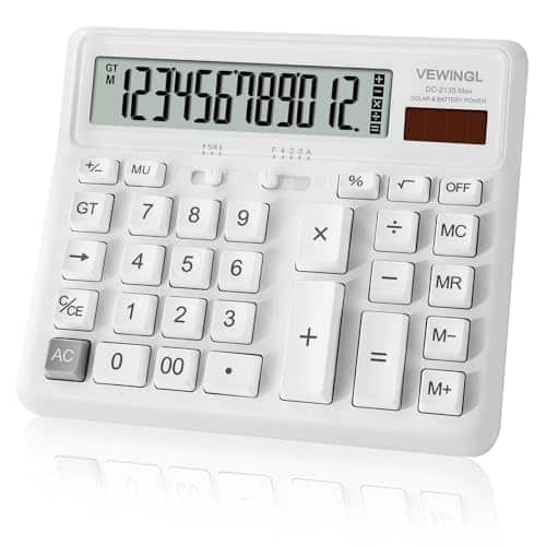 Vewingl Desk Calculator Digit, Large Computer Keys,Desktop Dual Power Battery And Solar, Calculator With Large Lcd Display For Office,School, Home & Business Use,Automatic Sleep. In