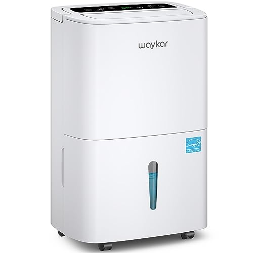 Waykar Pints Energy Star Home Dehumidifier For Spaces Up To ,Sq. Ft At Home, In Basements And Large Rooms With Drain Hose, Handle, Auto Defrost And Self Drying.