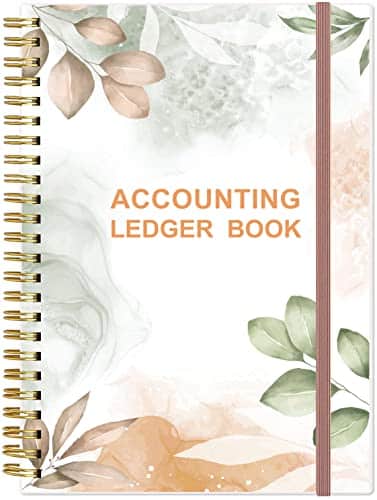 Accounting Ledger Book   Aaccounting Log Journal For Small Businesses &Amp; Personal Use, Account Book For Tracking Money, Expenses, Deposits &Amp; Balance, X , Rose Leaf