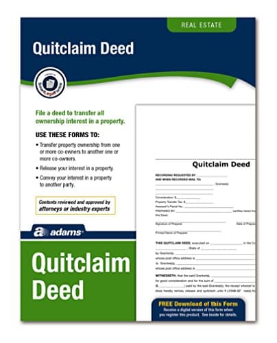 Adams Quitclaim Deed, Forms And Instructions (Lf) , White