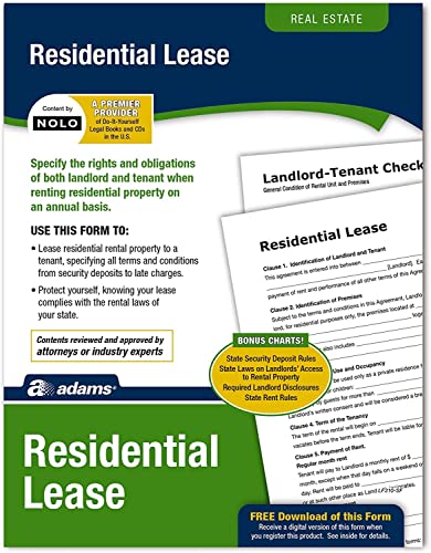 Adams Residential Lease Forms And Instructions, X Inch, White (Lf) Pack