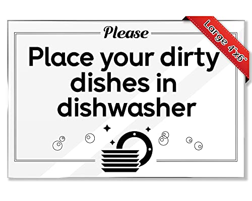 Airbnb Essentials For Hosts   Place Your Dirty Dishes   Xacrylic Sign Wmounting Tape   No Food Sign   Rental Home Necessities & Kitchen Signs   Perfect Airbnb Signs & No Dishe