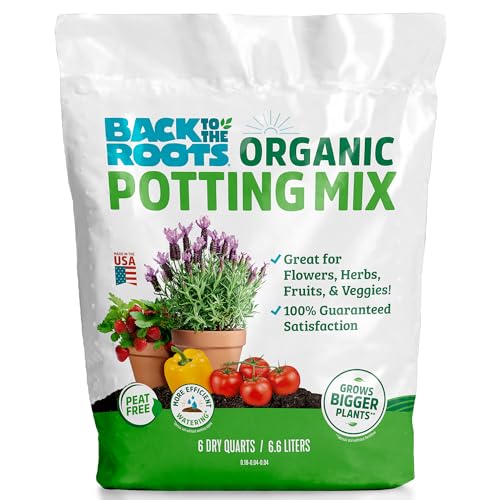 Back To The Roots % Organic Potting Mix (Quart)  Premium Blend  Made In The Usa