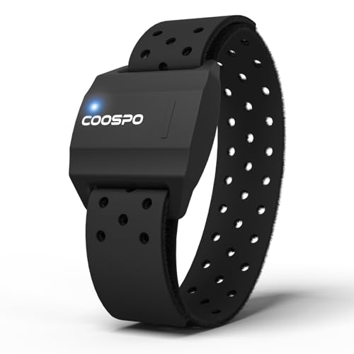 Coospo Armband Heart Rate Monitor, Bluetooth Ant+ Hr Optical Sensor For Sport, Rechargeable Dual Band Iphrm, Compatible With Peloton,Wahoo,Polar Beat,Strava,Zwift,Ddp Yoga