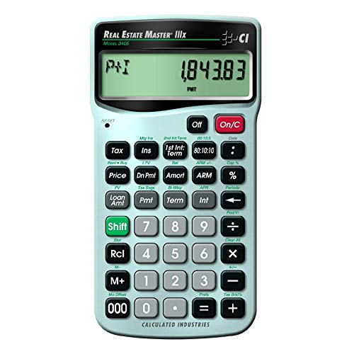 Calculated Industries Real Estate Master Iiix Residential Real Estate Finance Calculator  Clearly Labeled Function Keys  Simplest Operation  Solves Payments, Amortizations, Arms, Combos, More