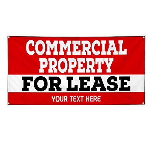 Custom Industrial Vinyl Banner Commercial Property For Lease Personalized Text Red Xinches