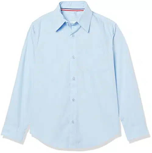 French Toast Boys Long Sleeve Classic Dress (Standard & Husky) Button Down Shirt, Light Blue,