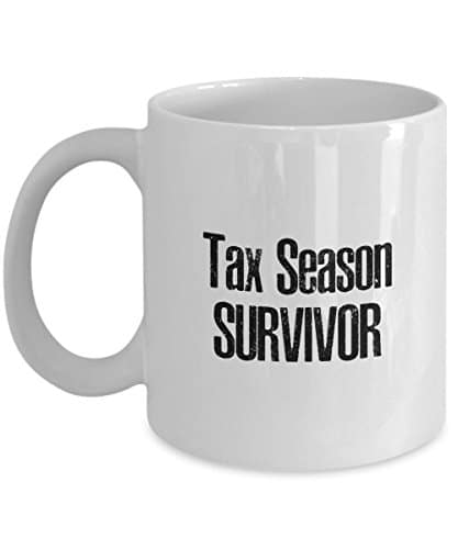 Funny Tax Accountant Coffee Mug   Tax Preparer Coffee Mug   Tax Season Survivor Christmas Birthday Unique Gifts For Cpa Coworker, Friends, Men, Women