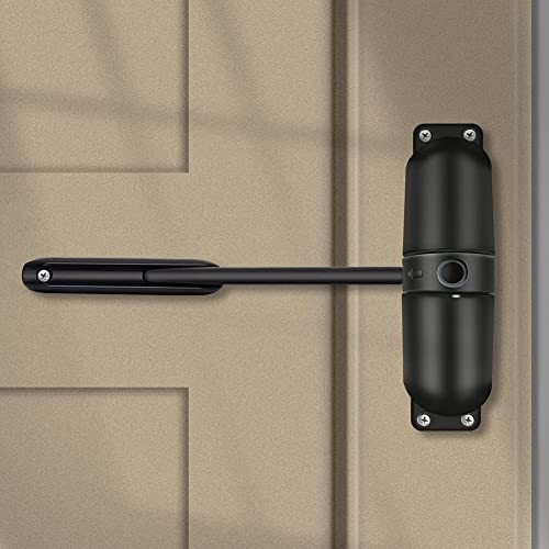 Honesecur Safety Spring Door Closers, Adjustable Closing Door Hinge, Automatic Stopper Fire Rated, To Convert Hinged Doors To Self Closing Doors   Black