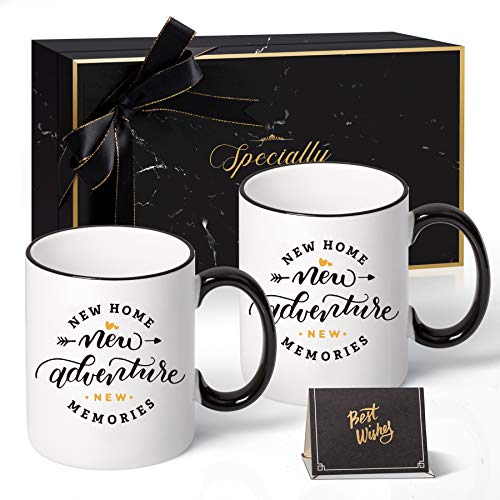 House Warming Presents For New Home  New Home New Adventure New Memories   Housewarming Gifts New Home For Women, Men, Him, Her, Ceramic Coffee Mug Tea Cup Oz With Gift Box (Double)