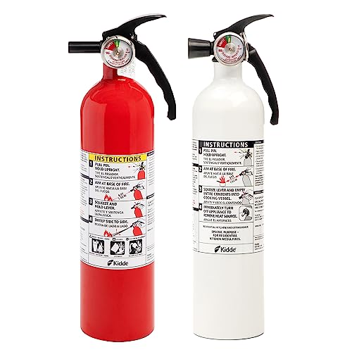 Kidde Kitchen Fire Extinguishers For Home & Office Use, Pack One Abc And One Specialty Kitchen Extinguisher, Wall Mount & Strap Brackets Included
