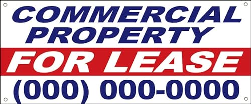 Less Co Xinch Commercial Property For Lease Vinyl Banner Custom Sign (We Print Your #) Wb